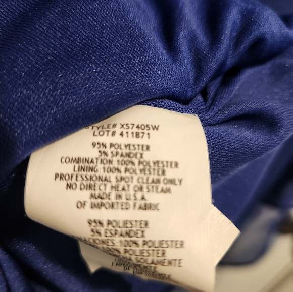 Women's Xscape Royal Blue Layered Gown - Picture 7 of 8